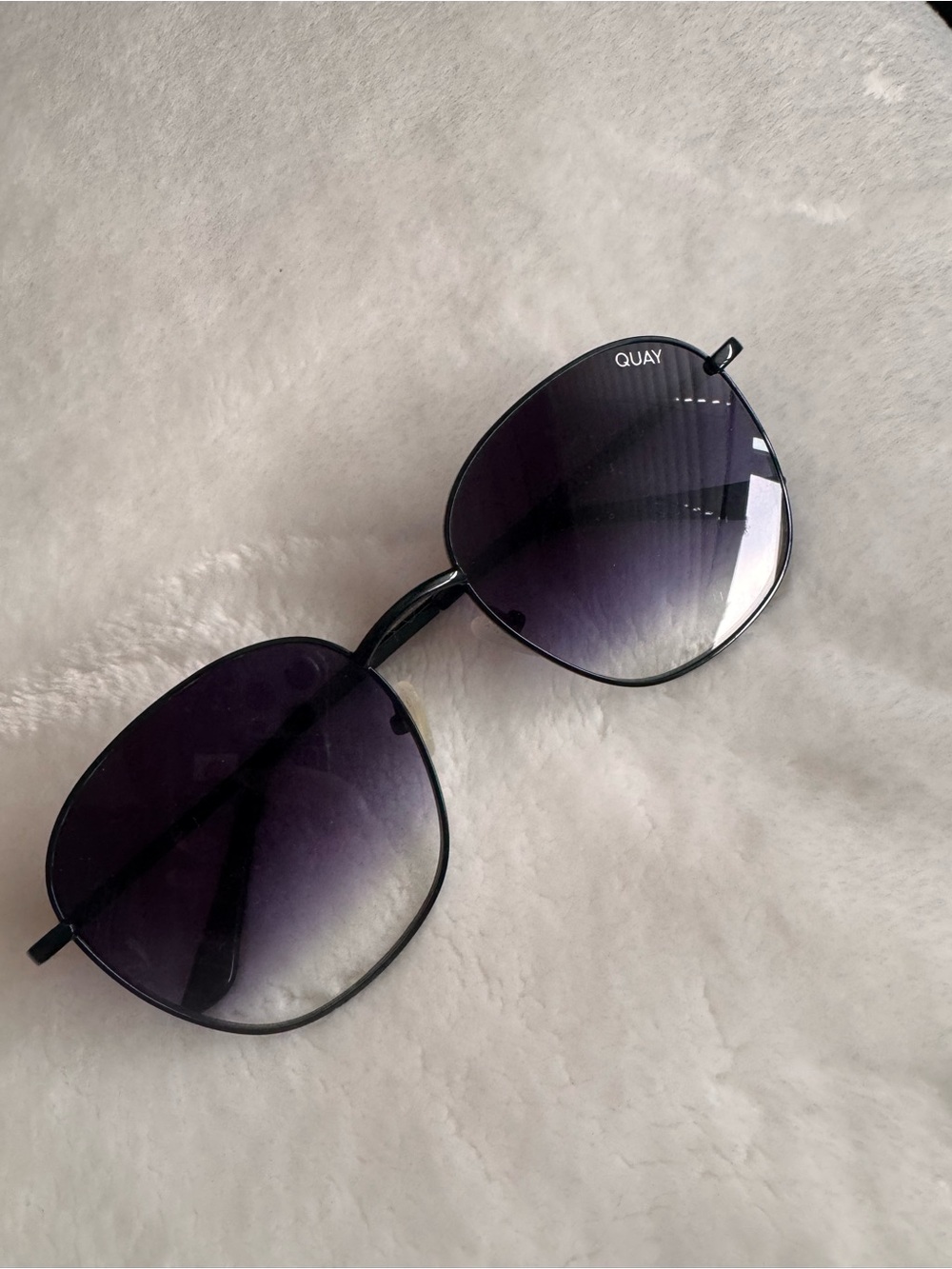 Quay Australia Black Frame Sunglasses with Gradient Purple Lenses